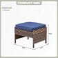 Sunwell Garden 14.4" Ottoman with Navy Cushion in Brown (Set of 2), , large