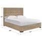 Furniture Worldwide Montclair Queen Upholstered Panel Bed in Vail Toffee, , large