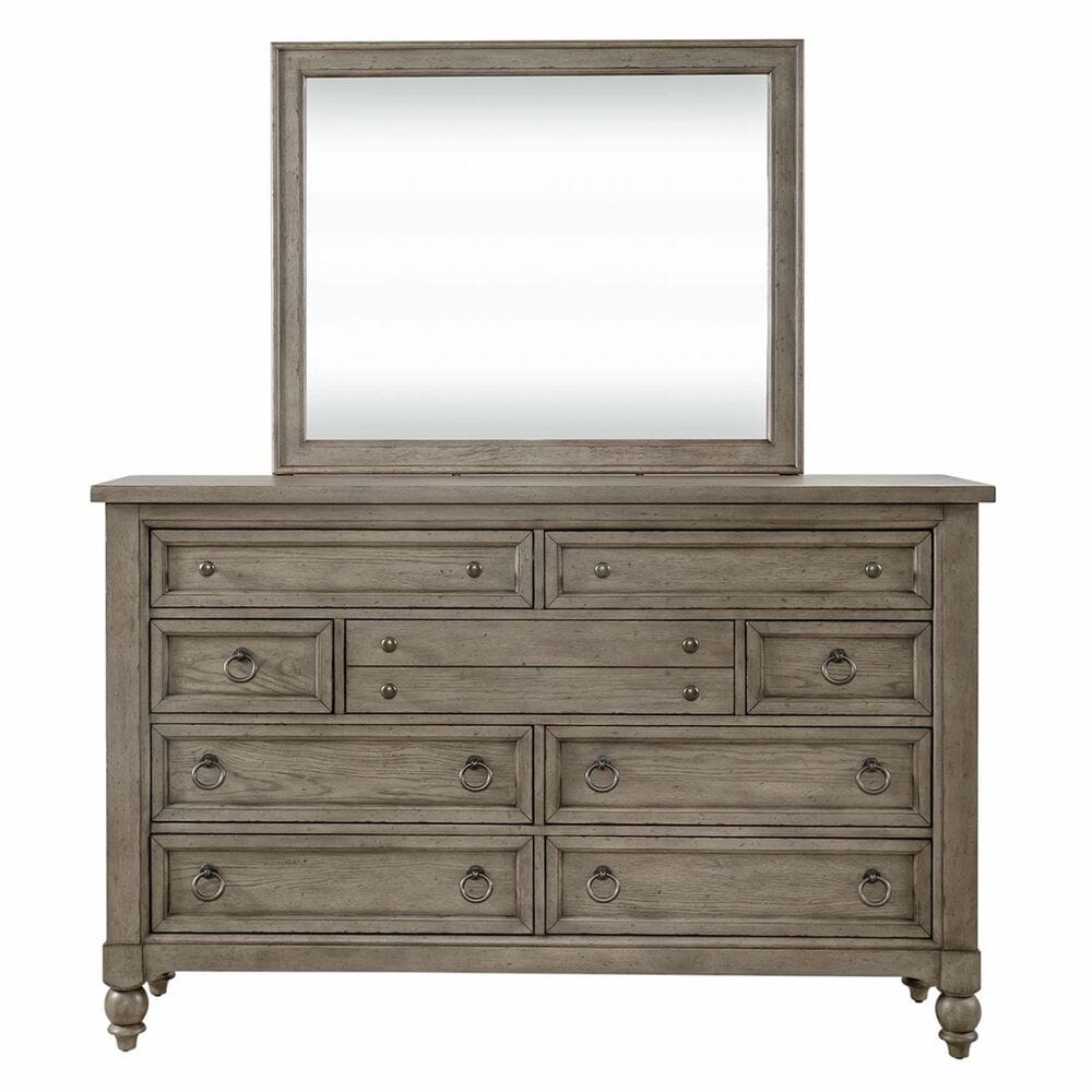 Belle Furnishings Americana Farmhouse 3 Piece King Sleigh Bedroom Set in Dusty Taupe and Black, , large