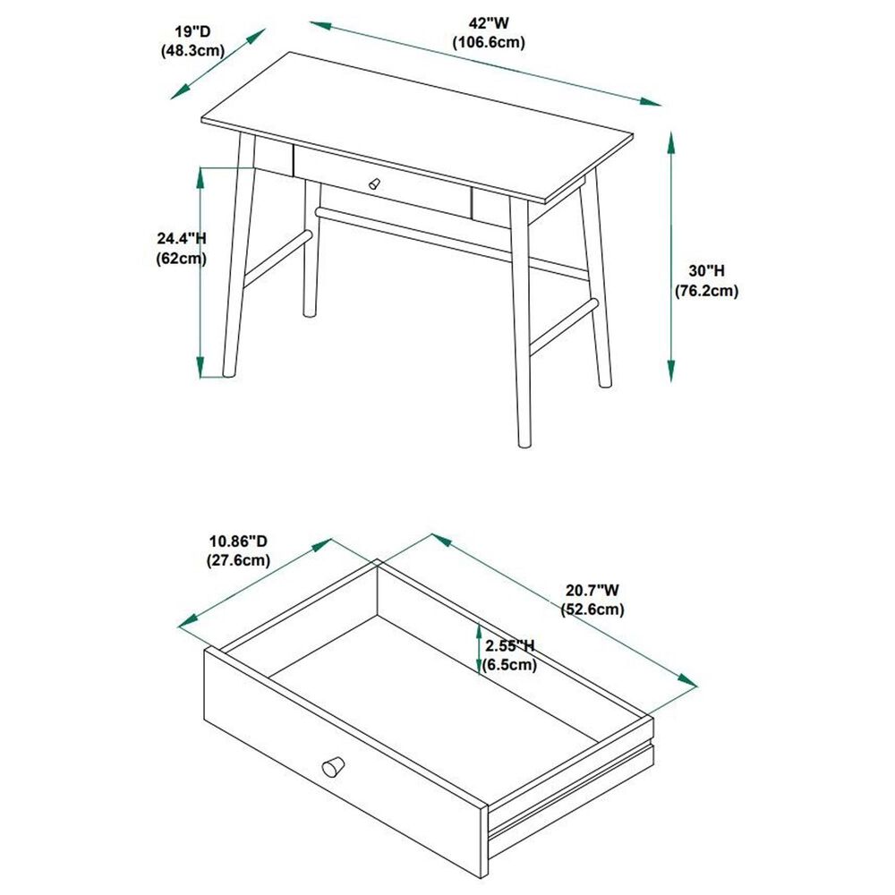 Linden Boulevard Charlotte Desk in Rich Brown, , large