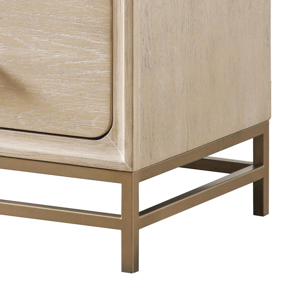 Furniture of America Sandnes 2-Drawer Nightstand in Light Oak and Gold, , large