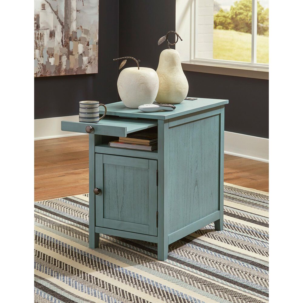 Ashley Treytown Chairside End Table in Teal, , large