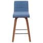 Armen Living Vienna Swivel Counter Height Stool with Vintage Blue Upholstery in Walnut, , large