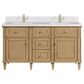 James Martin Vanities Lorelai 60" Double Vanity in Light Natural Oak with 3 cm Arctic Fall Solid Surface Top, , large
