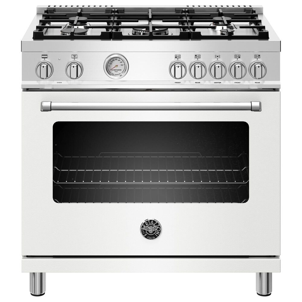 Bertazzoni Master 36" Dual Fuel Range in White, , large