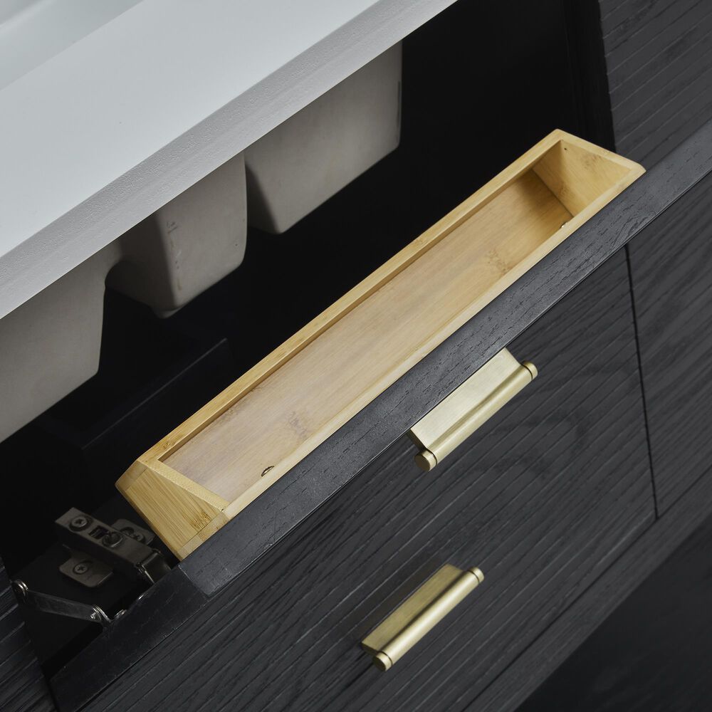 James Martin Vanities Lucian 48&quot; Single Vanity in Carbon Oak with 3 cm Victorian Silver Quartz Top, , large