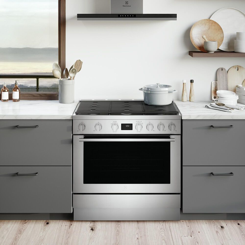 Electrolux 36&quot; Dual-Fuel Freestanding Range with True Convection in Stainless Steel, , large