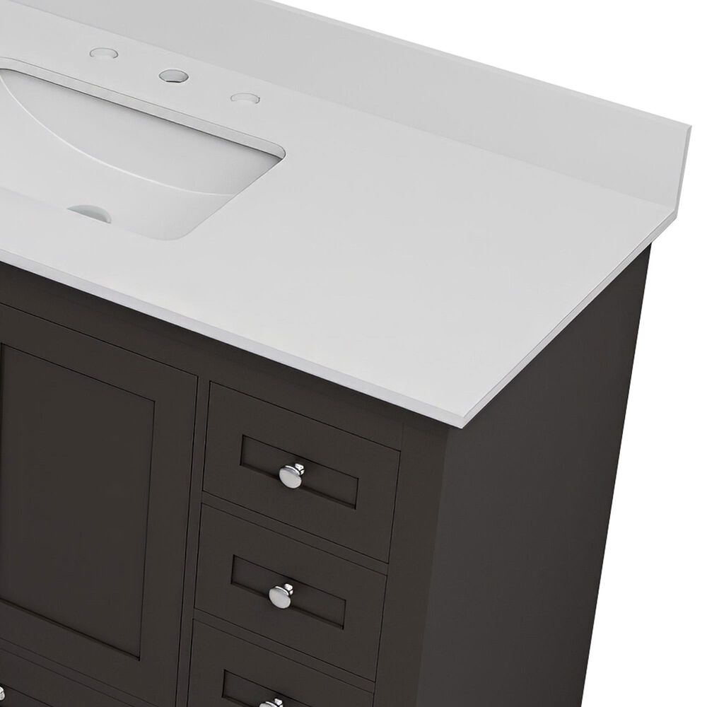 Lexora Home Dukes 84" Double Bathroom Vanity in Espresso with 2 cm White Cultured Marble Top and Rectangular Sinks, , large