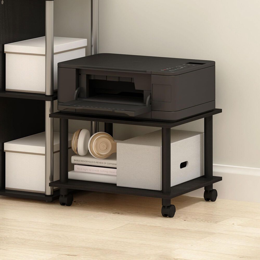 HOMLUX Medium Home Office Under Desk Printer Stand in Espresso and Black, , large