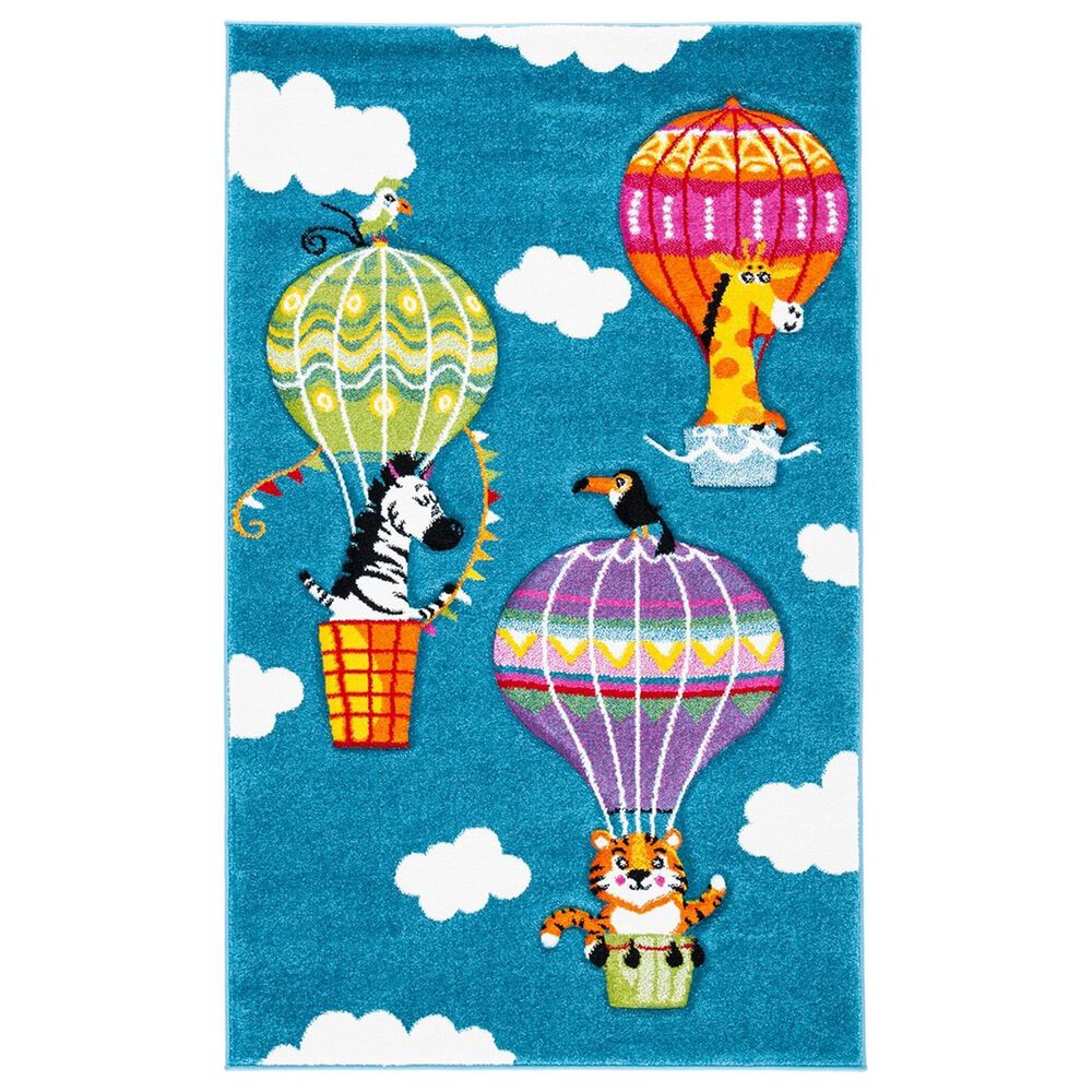 Safavieh Carousel 3"3" x 5"3" Blue and Green Kids Area Rug, , large