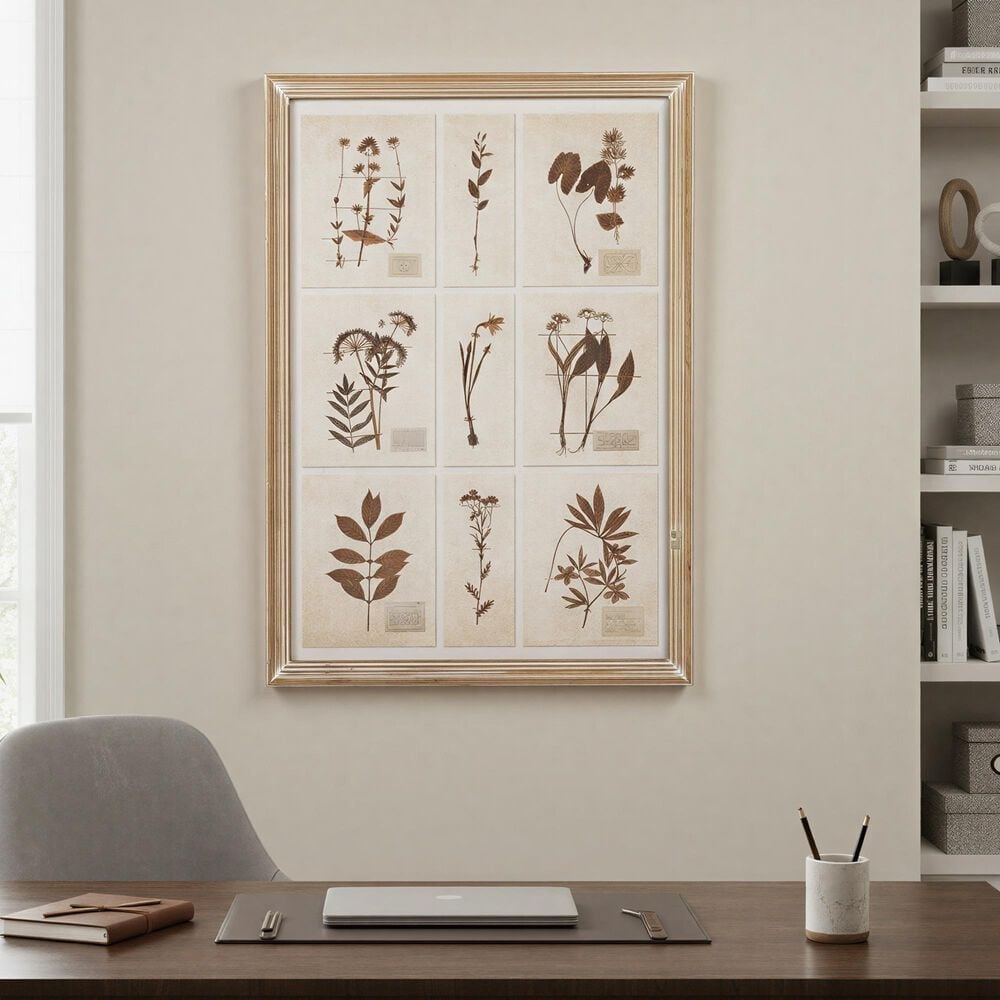 Creative Coop Herbalist 39.25" x 27.5" Botanicals Print Wall Art in Multicolor, , large