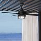 Hunter Searow 54" Outdoor Ceiling Fan with LED Lights in Matte Black, , large