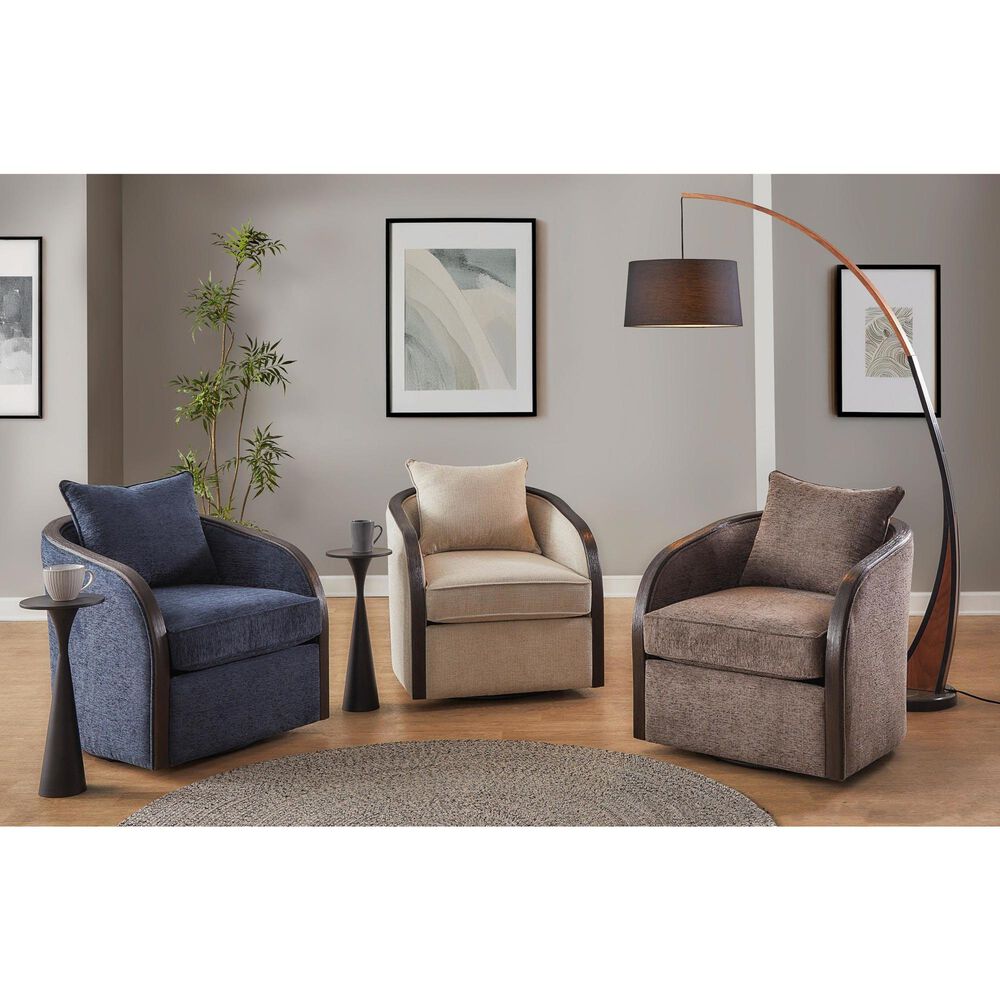 LumiSource Gemma Swivel Accent Chair in Blue Indigo, , large