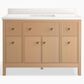 Kohler Malin 48" Single Bathroom Vanity in White Oak with 3 cm White Quartz Top and Rectangular Sink, , large