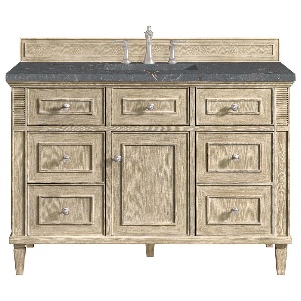 James Martin Vanities Lorelai 48&quot; Single Vanity in Whitewashed Oak with 3 cm Parisien Bleu Quartz Top, , large