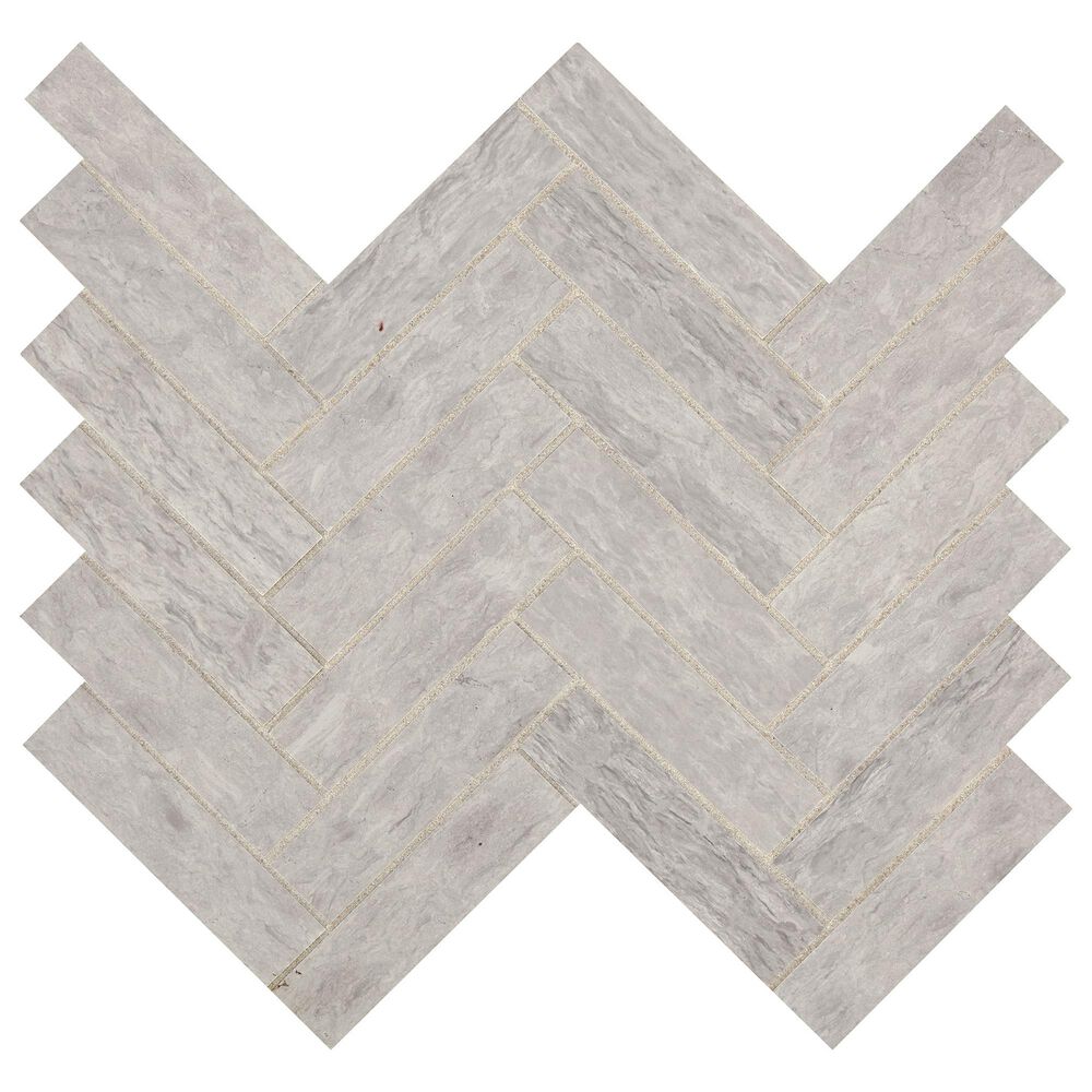Dal-Tile Fonte Heather Harbor 1" x 4" Herringbone on 7" x 11" Natural Stone Mosaic Sheet, , large