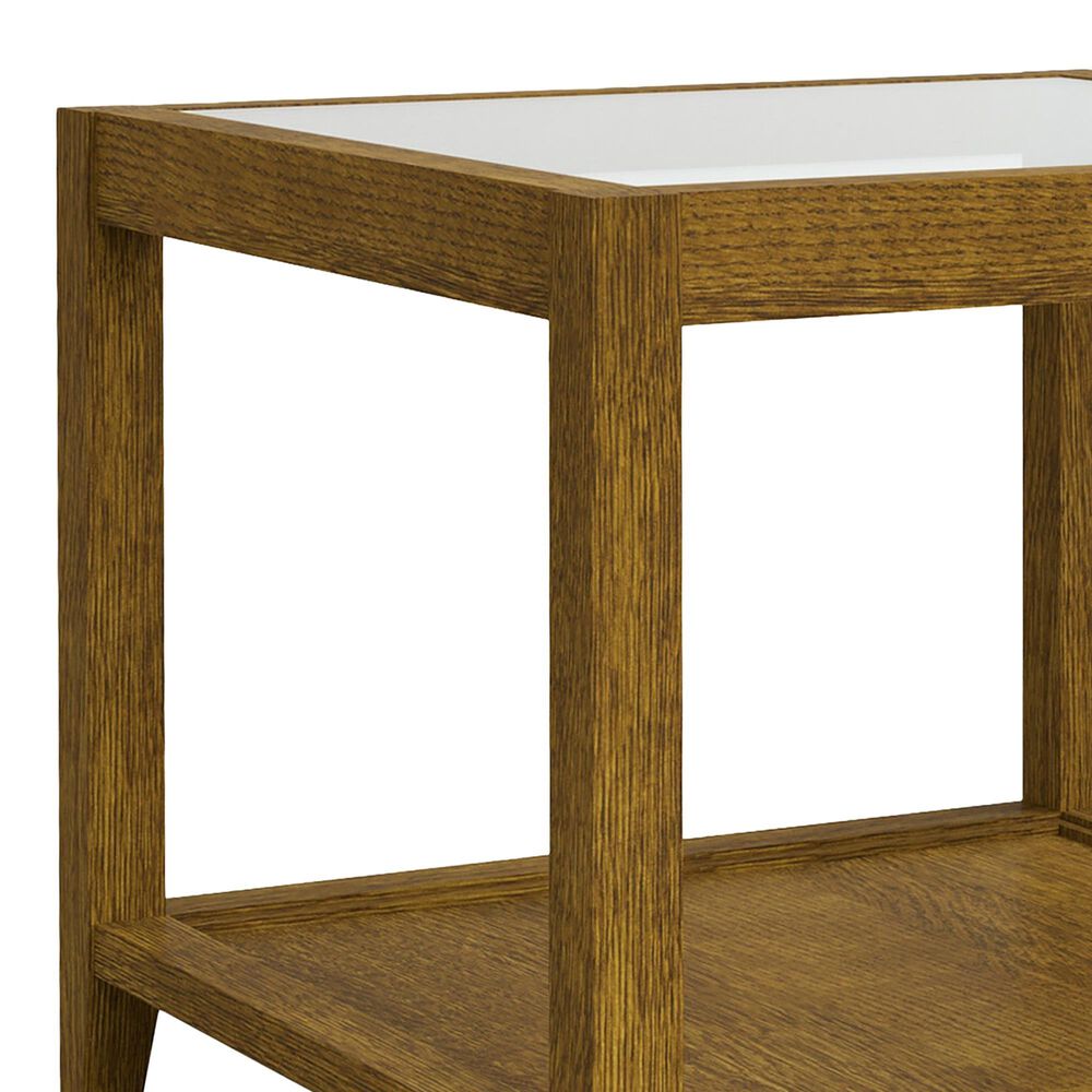 Stickley Furniture Surrey Hills Glass Top End Table in Bay Brown, , large