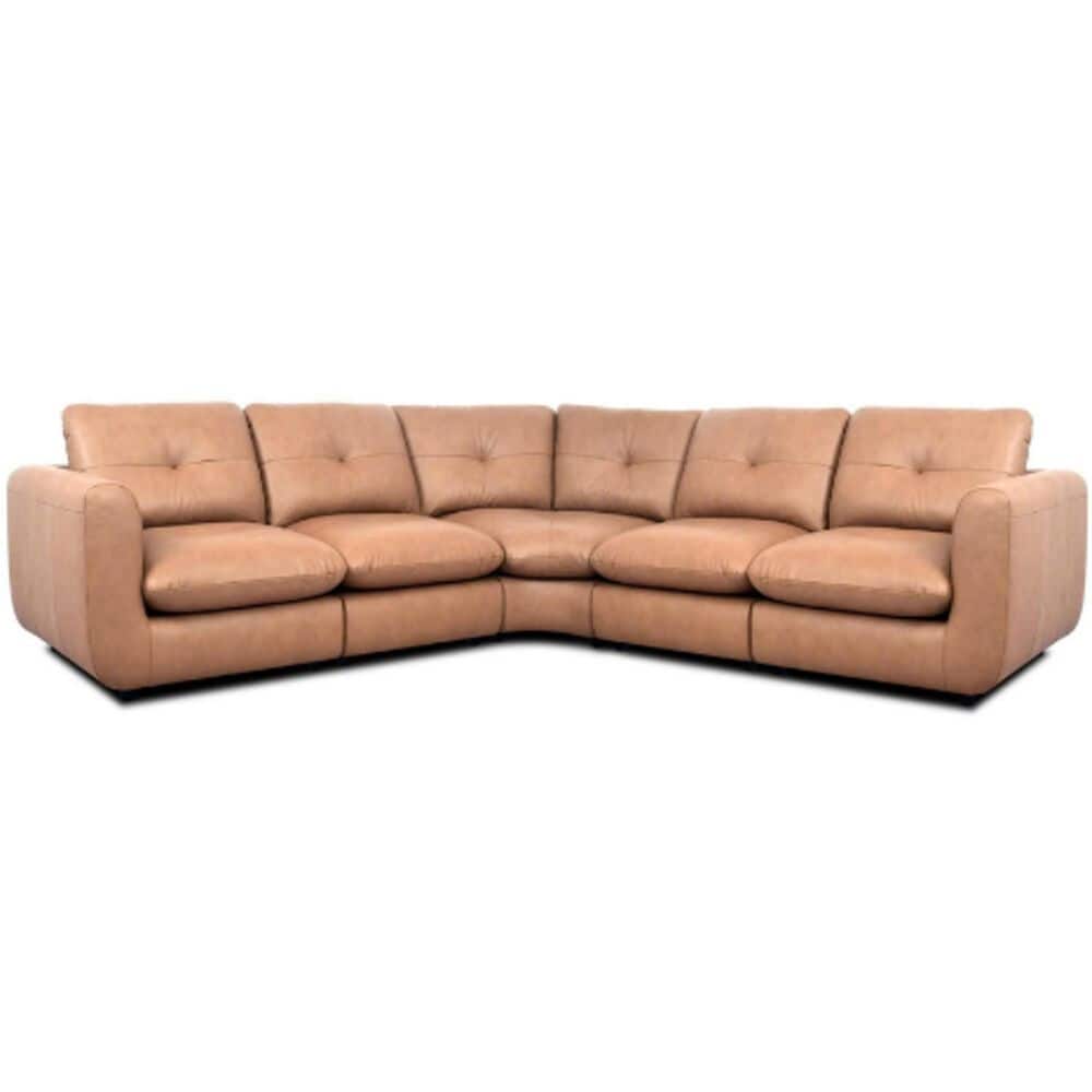 Chateau d"Ax 5PC Leather Sectional in Butternut, , large