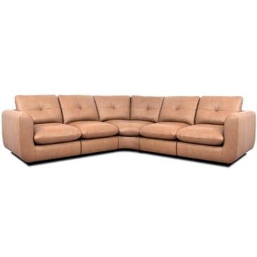 Chateau d"Ax 5PC Leather Sectional in Butternut, , large