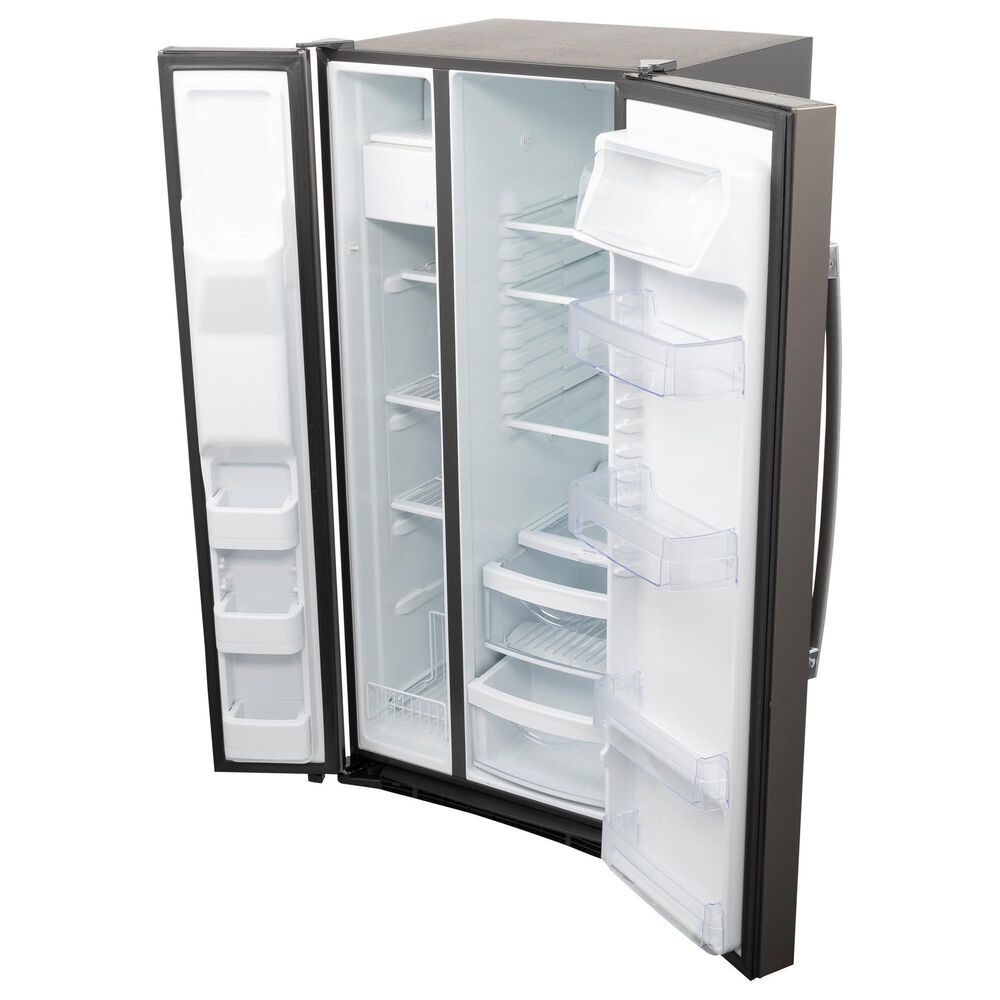 GE Appliances 25.3 Cu. Ft. Side by Side Refrigerator with External Dispenser in Fingerprint Resistant Slate, , large