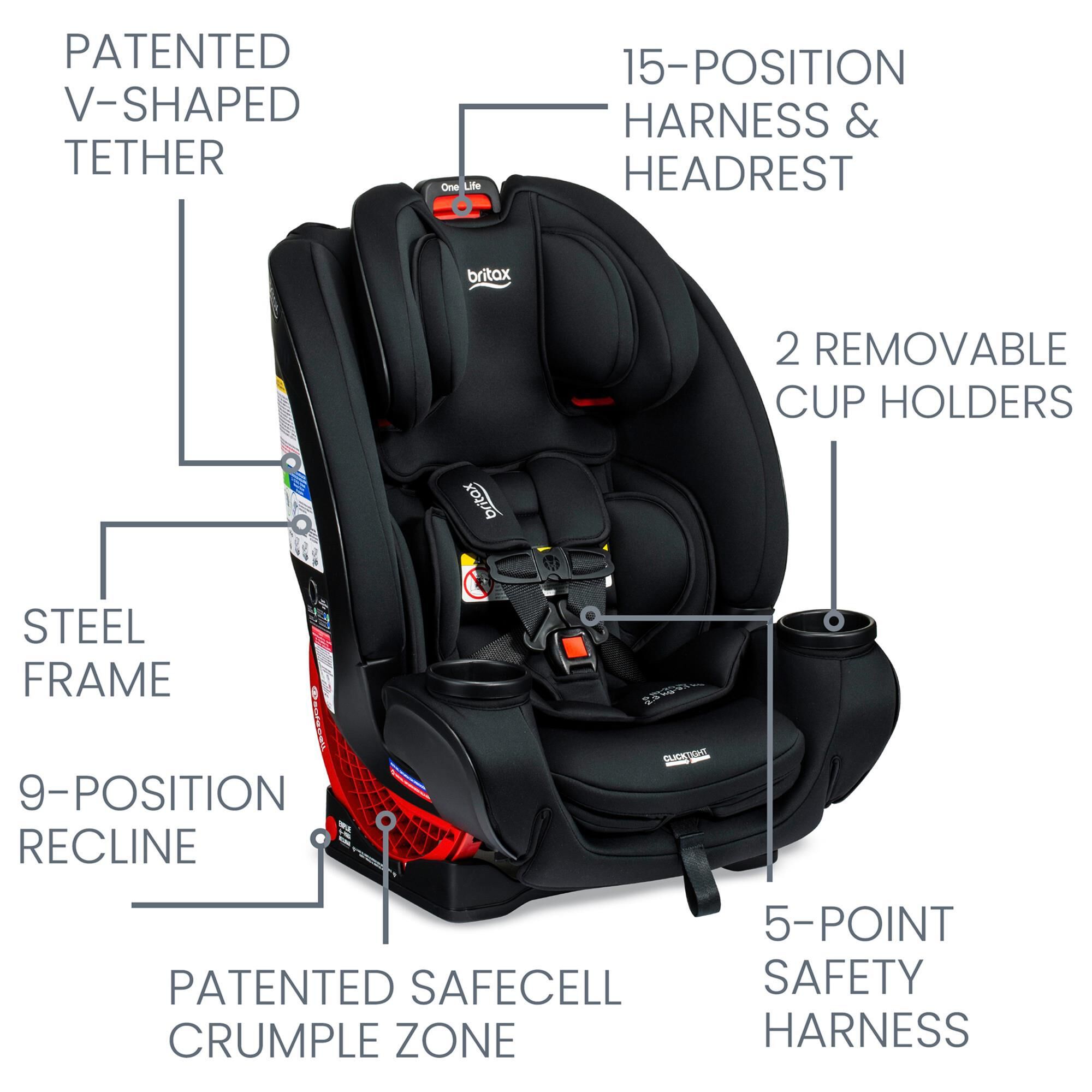 Britax Child Safety One4LIfe Convertible Car Seat in Onyx Shop NFM