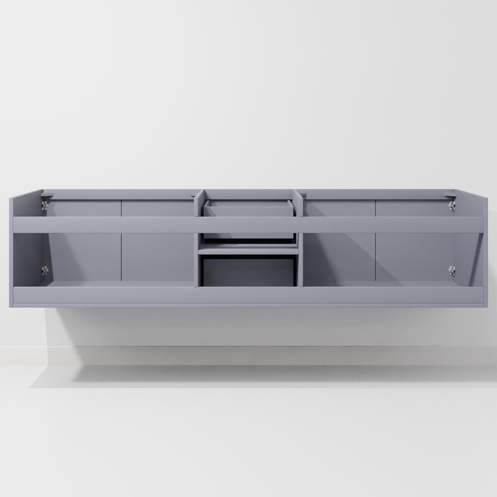 Lexora Home Geneva 80&quot; Double Bathroom Vanity in Dark Grey with 2 cm White Carrara Marble Top and Rectangular Sinks, , large