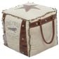 Maple and Jade Star Stuffed Pouf in White, Brown and Black, , large