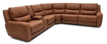 Oxford Furniture Cheers 6-Piece Power Reclining Sectional in Texas Slate, , large