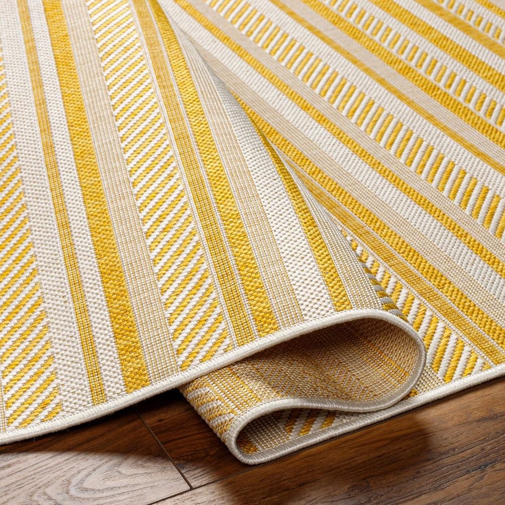 Surya Eagean EAG-2424 Mustard and Ivory 4&#39;3&quot; x 5&#39;11&quot; Indoor/Outdoor Area Rug, , large