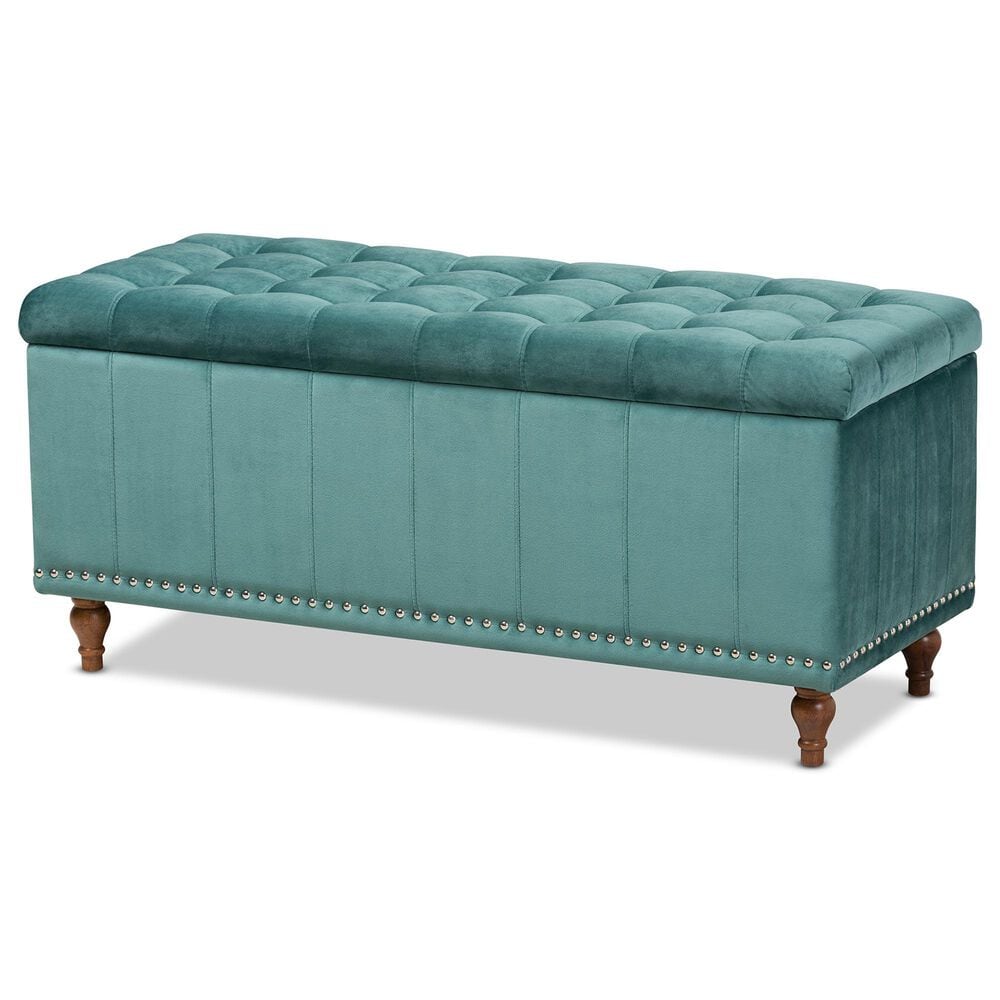 Baxton Studio Kaylee Storage Ottoman Bench in Teal Blue, , large
