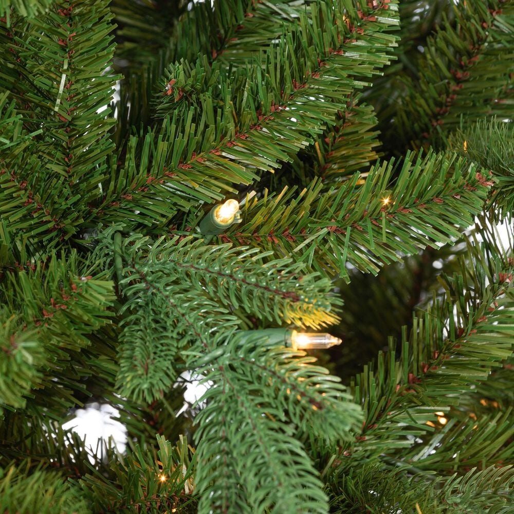 The Gerson Company 7.5&#39; Pre-Lit Artificial Natural Cut Narrow Dover Pine with White Lights in Green, , large