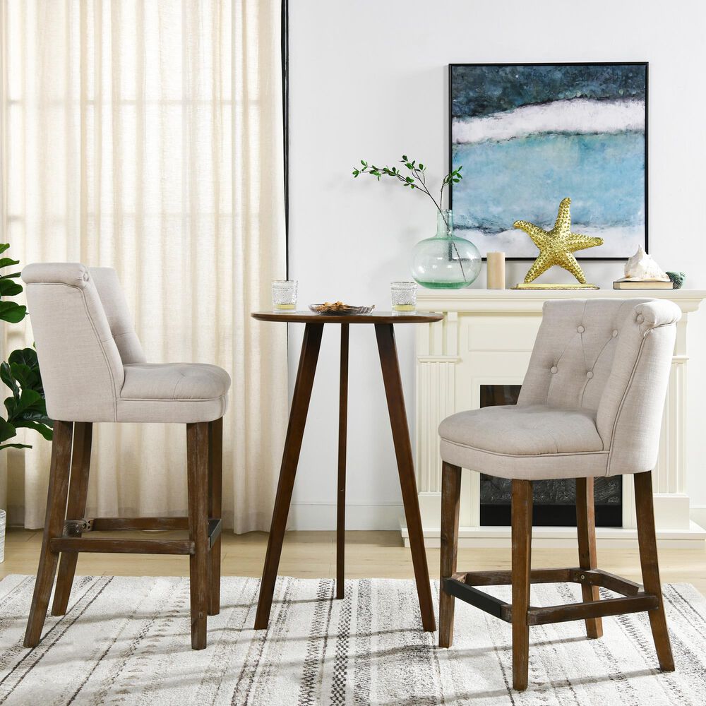 Jennifer Taylor Home Emma 30.5" Barstool in Greige Gray Nebraska