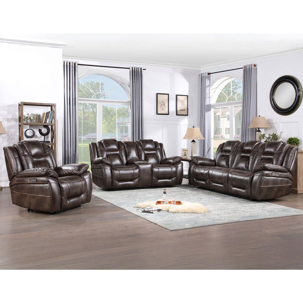 Steve Silver Oportuna Dual-Power Reclining Sofa with Drop-Down Table in Coffee, , large