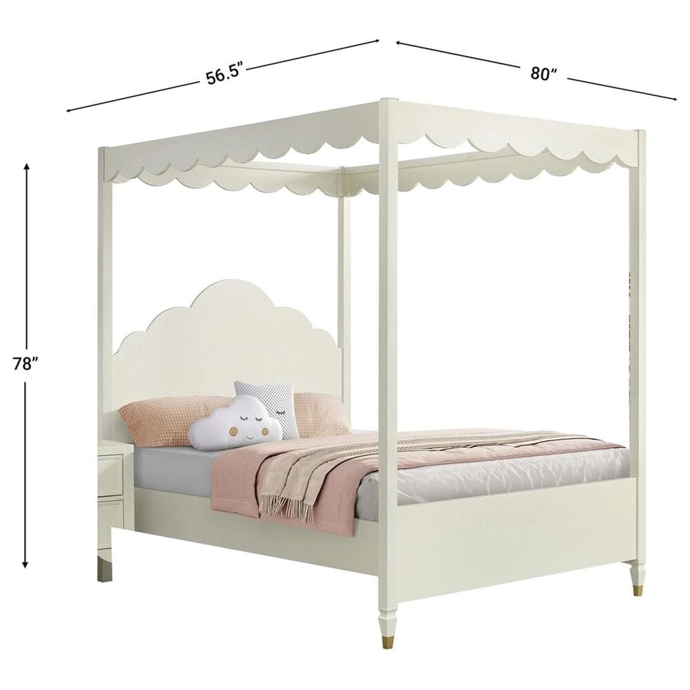Martin Svensson Home Olivia Full Canopy Panel Bed in French White, , large
