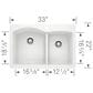 Blanco Diamond 33" 60/40 Double Bowl Dual Mount Kitchen Sink in White, , large