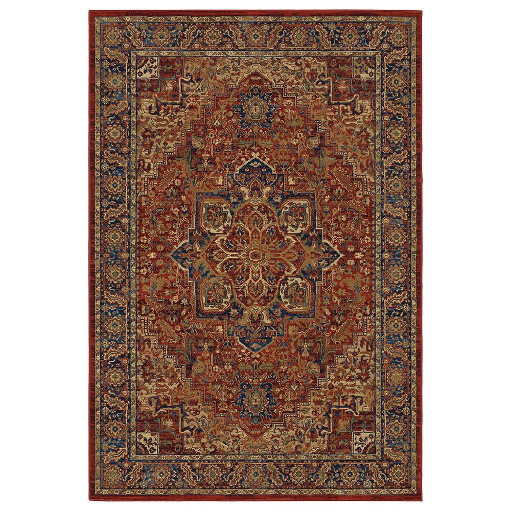 Oriental Weavers Ankara Medallion 604R5 9"10" x 12"10" Red Area Rug, , large