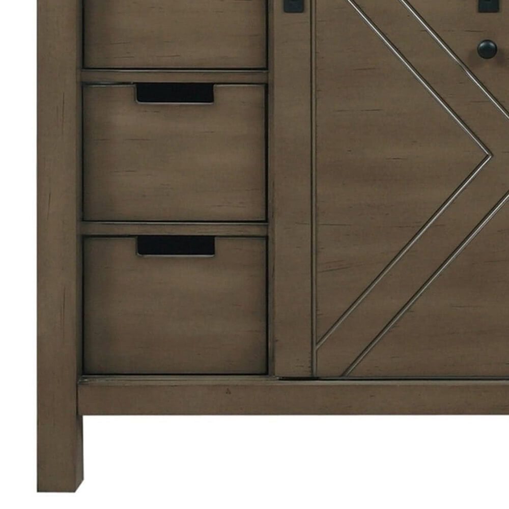 Lexora Home Marsyas 48&quot; Single Bathroom Vanity in Rustic Brown with White Cultured Marble Top and and Rectangular Sink, , large