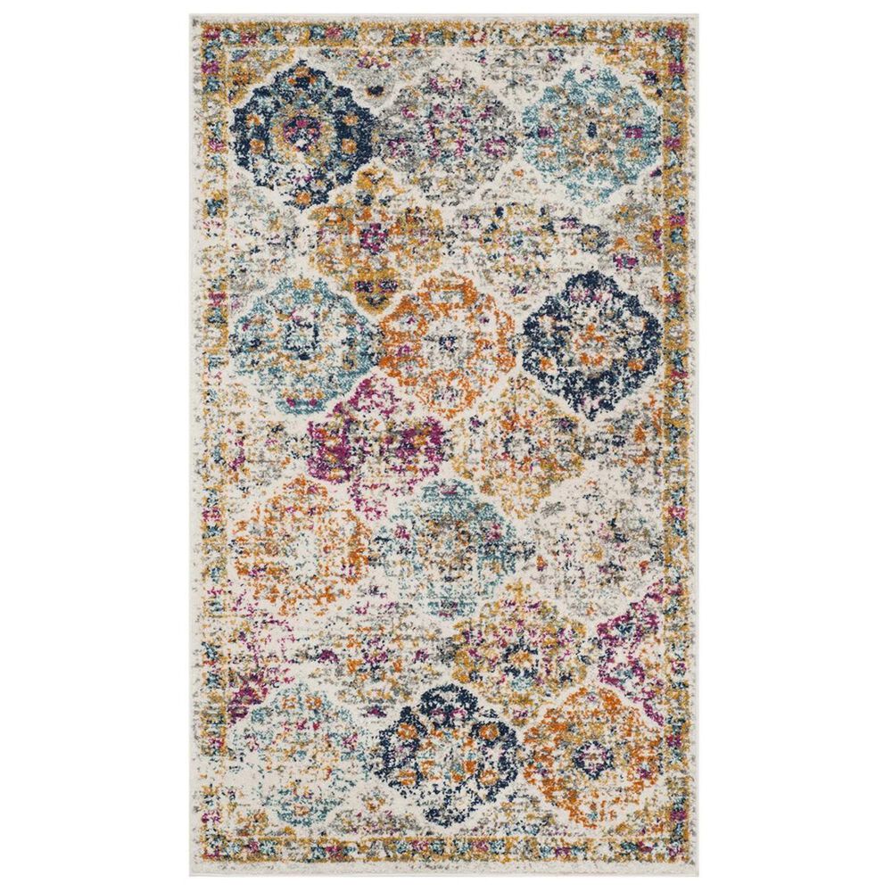 Safavieh Madison MAD611B-3 3&#39; x 5&#39; Cream/Multi Area Rug, , large