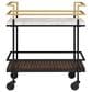 Furniture of America Stapleton Bar Serving Cart in Black, Gold, White and Walnut, , large
