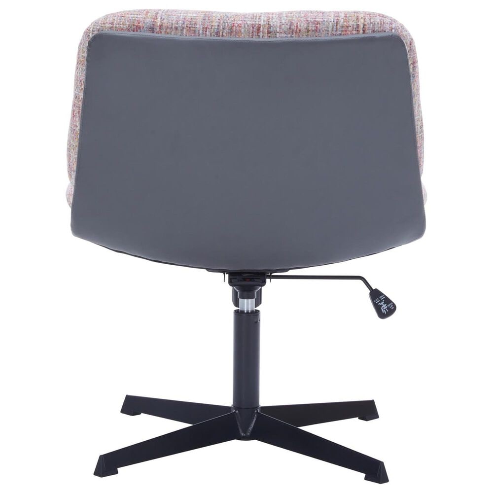 Impressions Vanity Alicia Vanity Chair with Pink Tweed Cushion in Black, , large