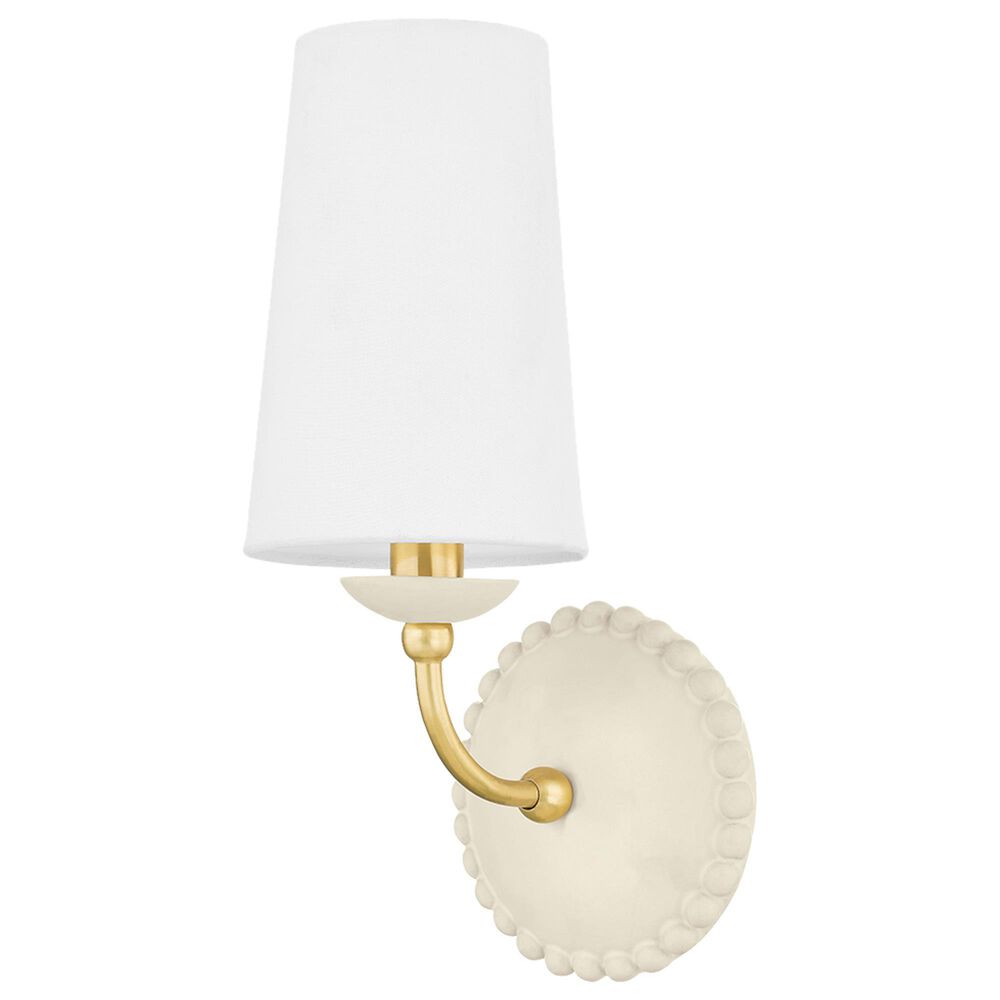 Mitzi Lighting Rhea 1-Light Wall Sconce in Aged Brass and Antique Ivory, , large
