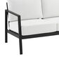 Linon Home Decor Holland Outdoor Loveseat with White Cushions in Black, , large