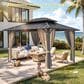 HOMLUX 10" x 12" Patio Hardtop Gazebo with Aluminum Posts in Khaki, , large