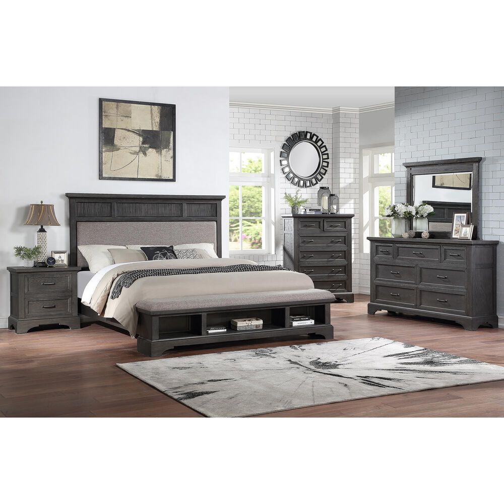 Boulder &amp; Pine Prescott King Storage Bed in Gray Oak, , large