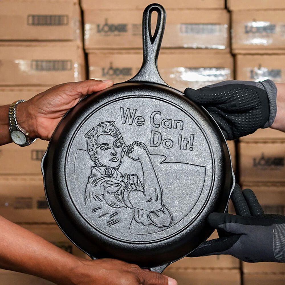 Lodge 10.25&quot; Cast Iron Skillet with Glass Lid in Black and Clear, , large