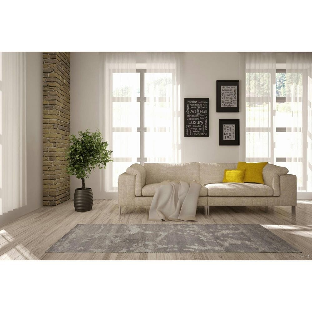 Nourison Silk Shadows 2&#39;3&quot; x 8&#39; Silver Runner, , large