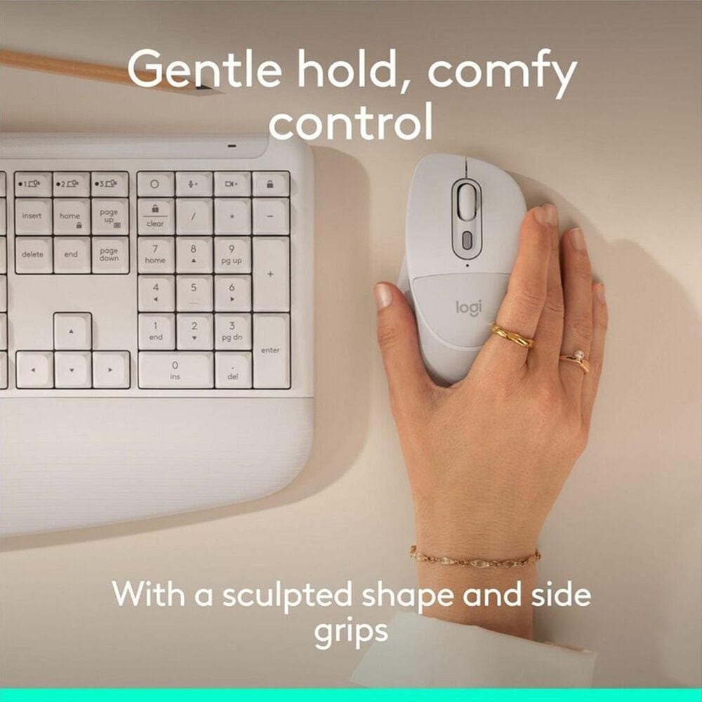 Logitech Signature Comfort Plus Wireless Mouse in Off-White, , large