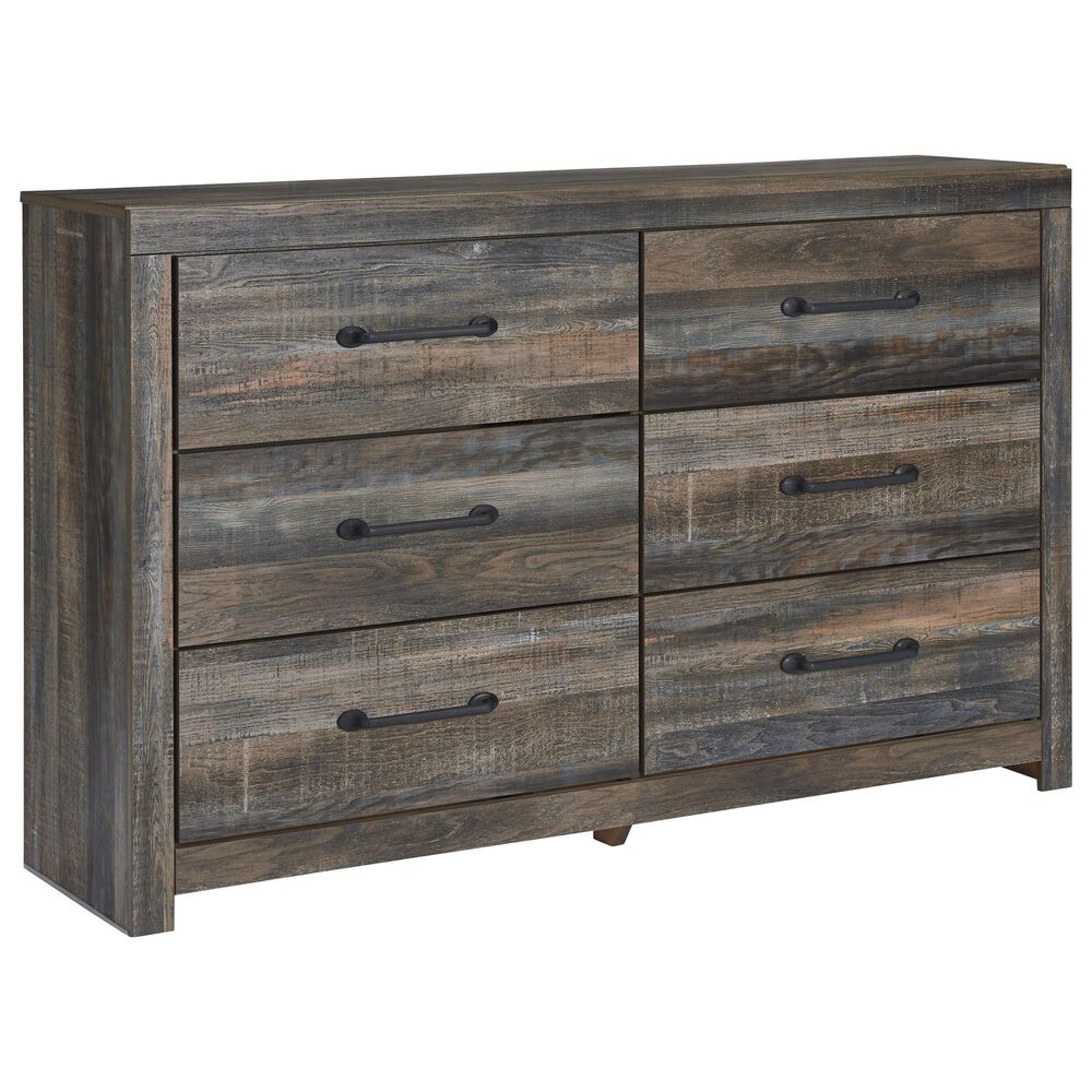 Ashley Drystan 3-Piece Queen Panel Bedroom Set in Brown Rustic, Burnt Orange and Teal, , large