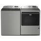 Maytag 5.2 Cu. Ft. Smart Pet Pro Top Load Washer and 7.4 Cu. Ft. Smart Top Load Gas Dryer with Pet Pro Option in Classic Silver, , large