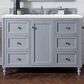 James Martin Vanities Copper Cove Encore 48" Single Bathroom Vanity in Silver Gray with 3 cm White Zeus Quartz Top and Rectangular Sink, , large